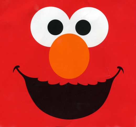 elmo face on red background good quality