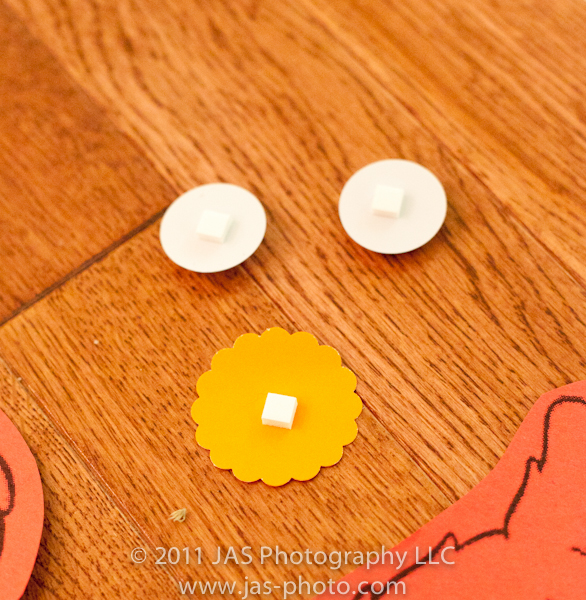 googly eye and nose foam stick ons for elmo party theme activity