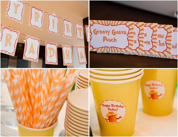 lorax party drink display birthday banner food labels free downloads